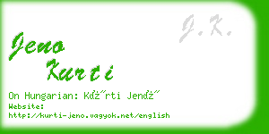 jeno kurti business card